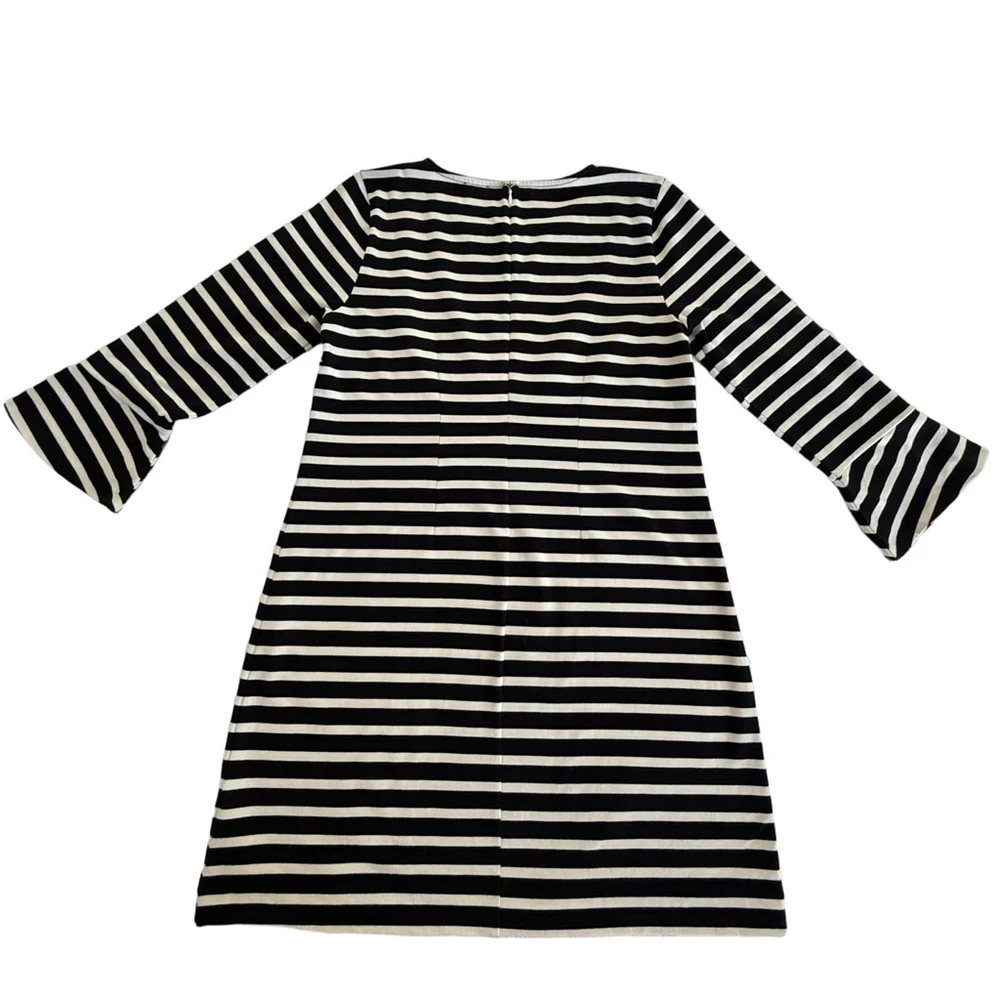 Women's J.Crew Ruffle Sleeve Striped Dress Size M - Picture 4 of 10